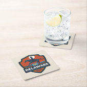 Dessous-de-verre Carré En Papier Fierté de l'État | Delaware (En situation)