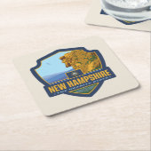 Dessous-de-verre Carré En Papier Fierté d'État| New Hampshire (Incliné)