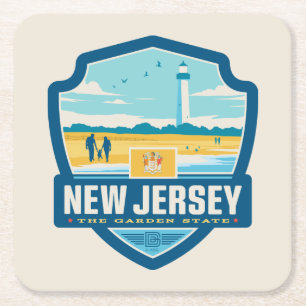 Dessous-de-verre Carré En Papier Fierté d'État  New Jersey