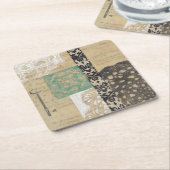 Dessous-de-verre Carré En Papier Filigree & Key II (Incliné)
