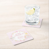 Dessous-de-verre Carré En Papier Fille Aquarelle Arc-en-ciel Bébé Sprinkle (En situation)