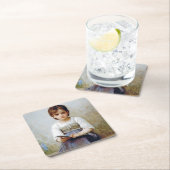 Dessous-de-verre Carré En Papier Fille, Bouguereau (En situation)
