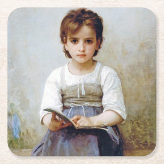 Dessous-de-verre Carré En Papier Fille, Bouguereau (Devant)