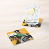 Dessous-de-verre Carré En Papier Fille Hatcheck (En situation)