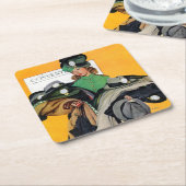 Dessous-de-verre Carré En Papier Fille Hatcheck (Incliné)