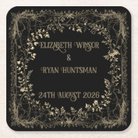 Finition florale sépia or et noir luxueuse