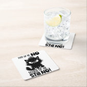 Dessous-de-verre Carré En Papier First Of All, No Funny Cat Lover Gift  (En situation)