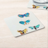 Dessous-de-verre Carré En Papier Five Butterflies (Incliné)