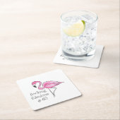 Dessous-de-verre Carré En Papier Flamant rose rose flockant fabuleux à quarante (En situation)