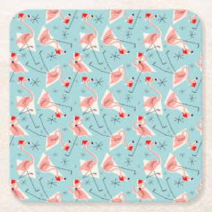 Dessous-de-verre Carré En Papier Flamant rose Santas Blue Multi dessous de verre ca