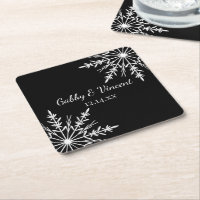 Flammes de neige noires et blanches Mariage hivern