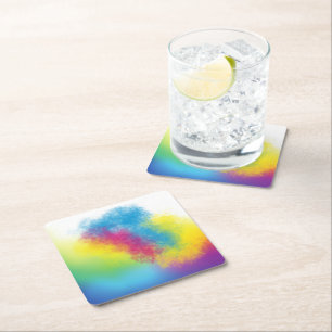Dessous-de-verre Carré En Papier flash de couleur