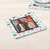 Dessous-de-verre Carré En Papier Flèches de neige rétro (Incliné)