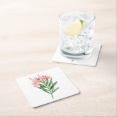 Dessous-de-verre Carré En Papier Fleur : A005 Oleander - (En situation)