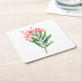 Dessous-de-verre Carré En Papier Fleur : A005 Oleander - (Incliné)