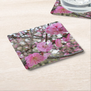 Dessous-de-verre Carré En Papier Fleur de cerisier rose / Sakura / ク(桜)