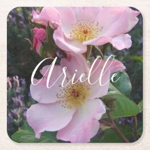 Dessous-de-verre Carré En Papier Fleur Rose rose florale Photo Blush rose