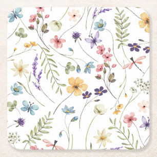 Dessous-de-verre Carré En Papier Fleur sauvage