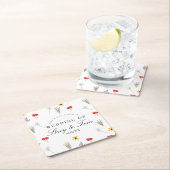 Dessous-de-verre Carré En Papier Fleur sauvage simple main tiré Merci Mariage (En situation)