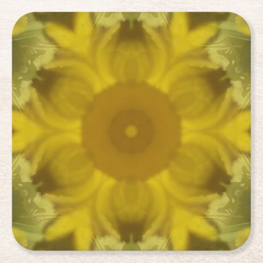 Dessous-de-verre Carré En Papier Fleur soleil éclate dorée (Devant)