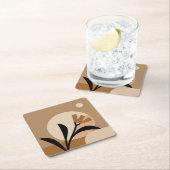 Dessous-de-verre Carré En Papier Fleur Sun Boho (En situation)