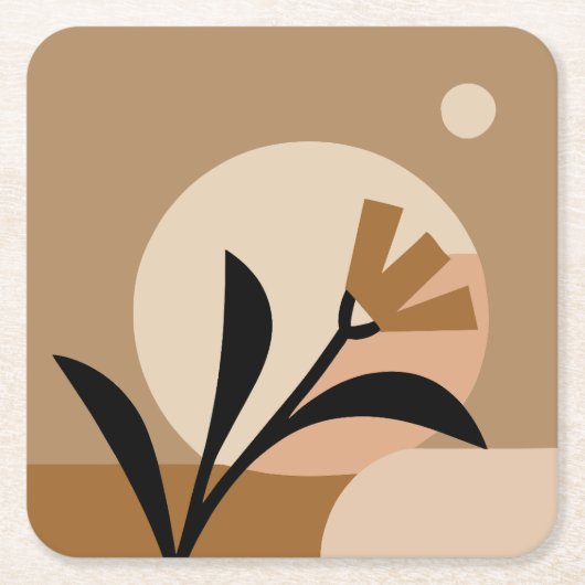 Dessous-de-verre Carré En Papier Fleur Sun Boho (Devant)