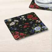 Dessous-de-verre Carré En Papier Fleurs (Incliné)