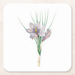 Dessous-de-verre Carré En Papier Fleurs : A007 Crocus d'automne -