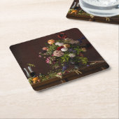 Dessous-de-verre Carré En Papier Fleurs | Arrangement floral (Incliné)