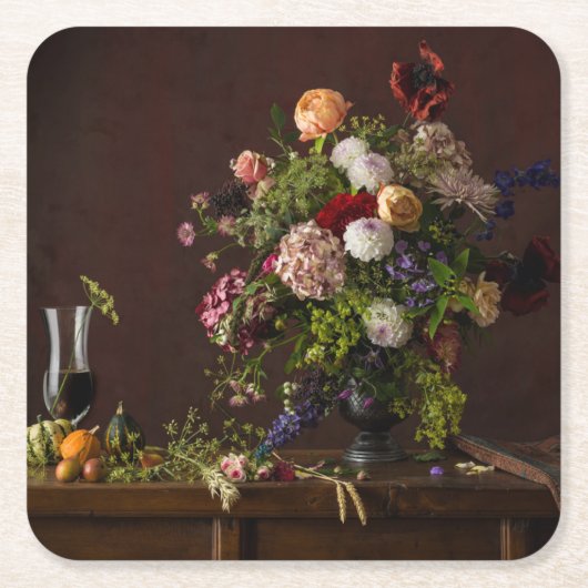 Dessous-de-verre Carré En Papier Fleurs | Arrangement floral (Devant)