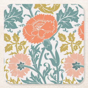 Dessous-de-verre Carré En Papier Fleurs, Art Graphique Vintage