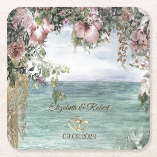 Dessous-de-verre Carré En Papier Fleurs Chic Océan