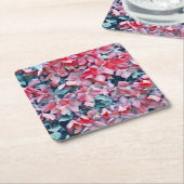 Dessous-de-verre Carré En Papier Fleurs Clematis (Incliné)