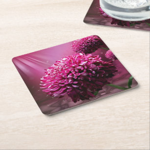 Dessous-de-verre Carré En Papier Fleurs Dahlia