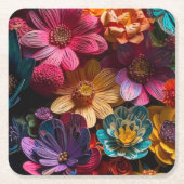 Dessous-de-verre Carré En Papier Fleurs d'art (Devant)