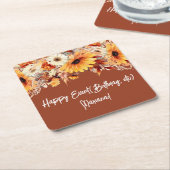 Dessous-de-verre Carré En Papier Fleurs d'automne à la fête de Terracotta (Incliné)