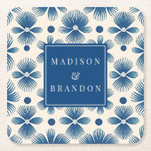 Dessous-de-verre Carré En Papier Fleurs de mariage du milieu du siècle | Impression (Devant)