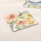 Dessous-de-verre Carré En Papier Fleurs D'Été Fin I (Incliné)