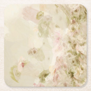 Dessous-de-verre Carré En Papier Fleurs Pastel Rose