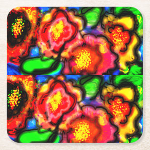 Dessous-de-verre Carré En Papier Fleurs pour l'été de la tasse de boisson pitcher p