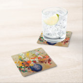 Dessous-de-verre Carré En Papier Fleurs, Redon (En situation)