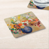 Dessous-de-verre Carré En Papier Fleurs, Redon (Incliné)