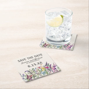 Dessous-de-verre Carré En Papier Fleurs sauvages aquarelles pour la sauvegarde de l
