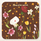 Dessous-de-verre Carré En Papier Fleurs vives (Devant)