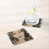 Dessous-de-verre Carré En Papier Flirting Lady Paper Coaster (En situation)