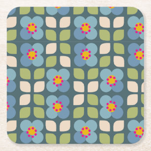 Dessous-de-verre Carré En Papier FLORA BLUSH - Dessous de Verre Fleuris Modernes