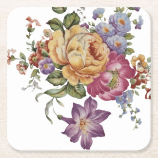 Dessous-de-verre Carré En Papier Floral Fancy 