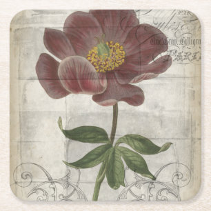 Dessous-de-verre Carré En Papier Floral français I