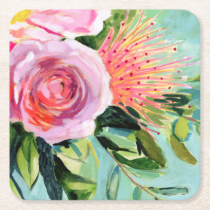 Dessous-de-verre Carré En Papier Floral I