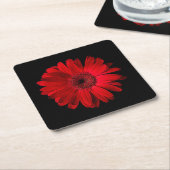 Dessous-de-verre Carré En Papier Flowers | Red Gerbera Daisy (Incliné)